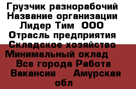 Грузчик-разнорабочий › Название организации ­ Лидер Тим, ООО › Отрасль предприятия ­ Складское хозяйство › Минимальный оклад ­ 1 - Все города Работа » Вакансии   . Амурская обл.